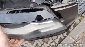 Снятие фар Audi A4 B8 Замена ксеноновых ламп D3S блоков розжига  Headlights xenon D3S bulbs ballast