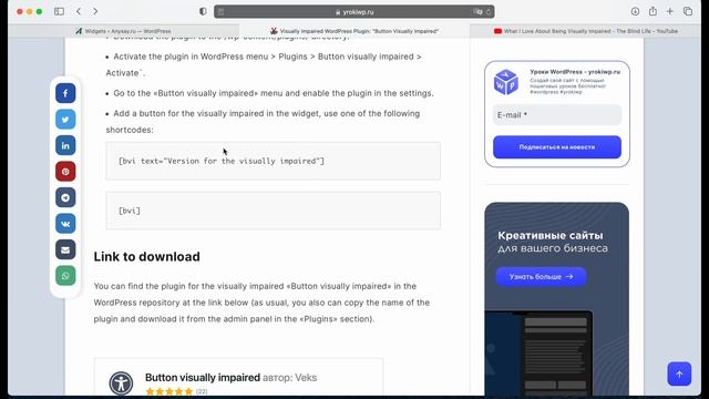 WordPress Plugin for Visually Impaired￼ — make your website accessible to everyone смотреть онлайн