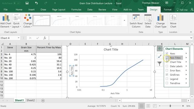 Semi-log Grain Size Plot in Excel смотреть онлайн