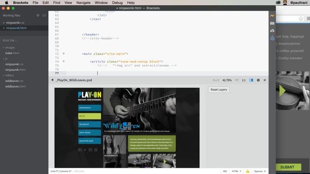 Using Photoshop PSDs in Brackets: Brackets 1.0 смотреть онлайн