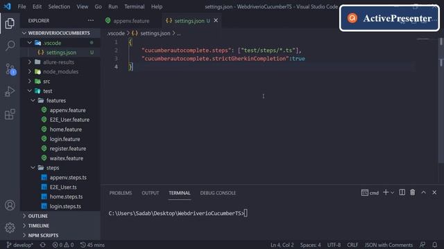 Part13: WebdriverIO with TypeScript - Gherkin Intellisense смотреть онлайн