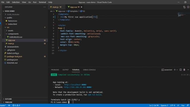 Vue first application Hello World смотреть онлайн
