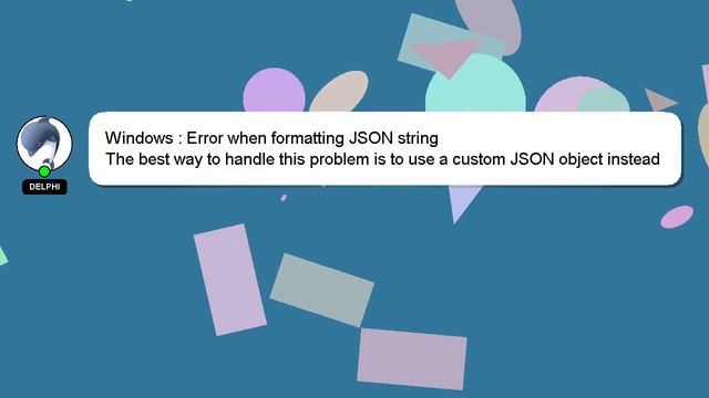 Windows : Error when formatting JSON string смотреть онлайн