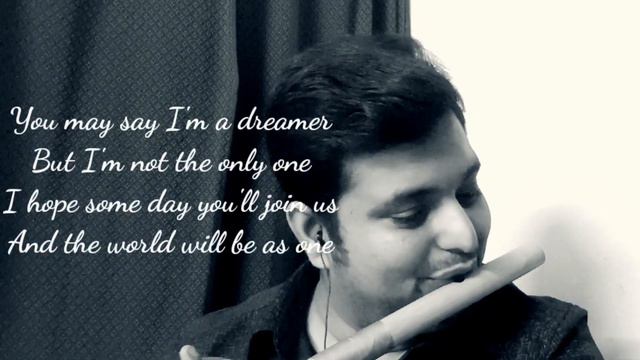 Imagine - John Lennon with lyrics | Melodious Flute Cover | New Year 2021 Special | Guitar Cover смотреть онлайн
