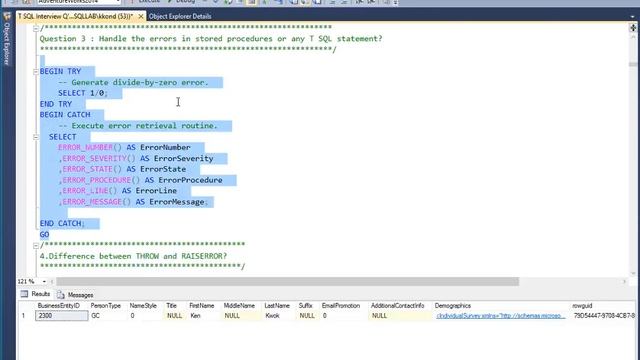 6 Demo SQL Error handling смотреть онлайн