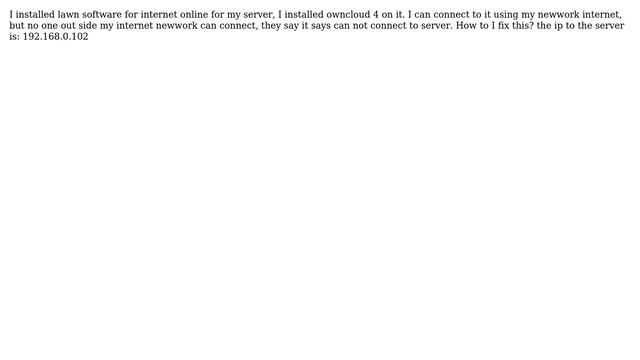 Ubuntu: How come no one outside my network can connect to my Owncloud server? смотреть онлайн