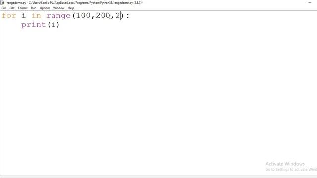 range() function in Python смотреть онлайн