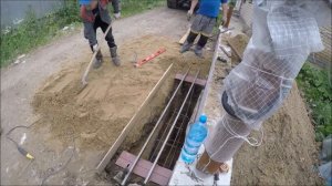 Фундамент откатных ворот своими руками. Расходы. Забор часть 34.