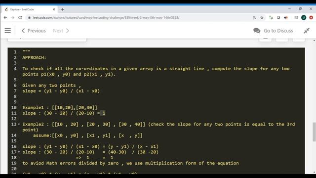 Check if it is a straight line leetcode Python solution(Easy Explaination)- May Day8 leetcode|Codin смотреть онлайн