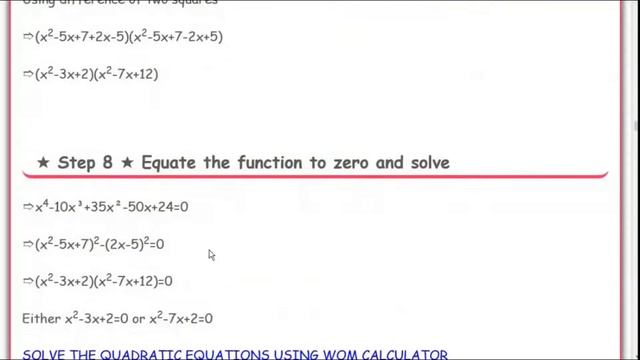 Solve any quartic equation of the form ax^4+bx^3+cx^2+dx+e=0 using Ferrari's approach(factorisation смотреть онлайн