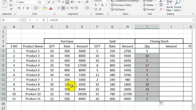 #283 How To Make Stock Sale/purchase or Profit and Loss Sheet in Excel Hindi смотреть онлайн