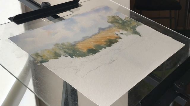 Облака акварелью и сложные зелёные. смотреть онлайн