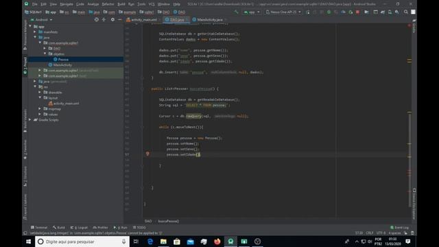 Como criar um banco de dados e fazer pesquisas | Criando uma Agenda com Android Studio e SQLite #1 смотреть онлайн