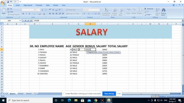 How to Find Salary & Bonus in Excel| GIT EDUCATION|| смотреть онлайн