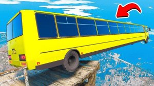 СБРОСИЛ ДЛИННЫЙ АВТОБУС ПАЗИК С ОБРЫВА В ГТА 5 МОДЫ! ЭКСПЕРИМЕНТЫ В GTA 5 ВИДЕО MODS
