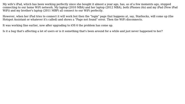 Apple: iPad 2 16gb WiFi can no longer connect to home WiFi after iOS 6 upgrade (2 Solutions!!) смотреть онлайн