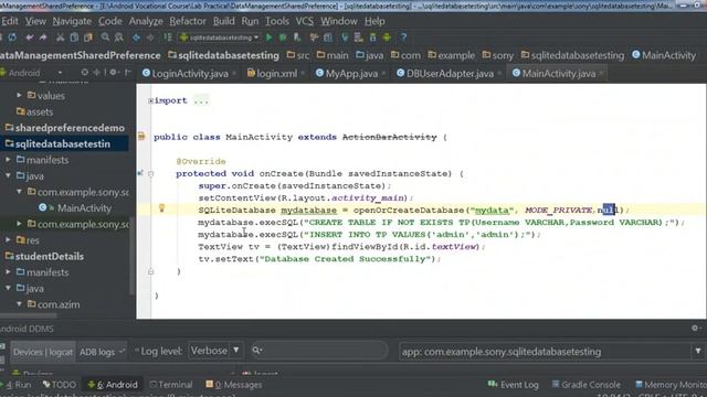 Android Studio-SQLite Database Creation смотреть онлайн