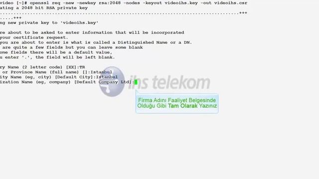 OpenSSL CSR Kodu Oluşturma - IHS Telekom смотреть онлайн