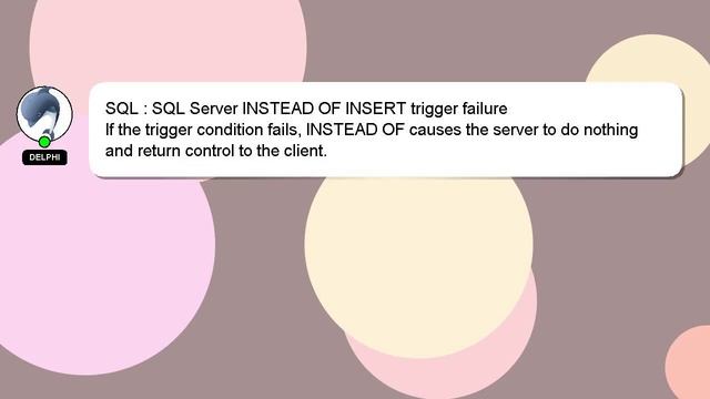 SQL : SQL Server INSTEAD OF INSERT trigger failure смотреть онлайн