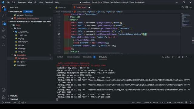 Submit Form In Django Without Page Refresh In Hindi ? 2021 | CodeWithSingh смотреть онлайн