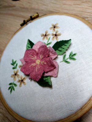 Объемная вышивка гладью мулине CLOUD, часть 2, Листья