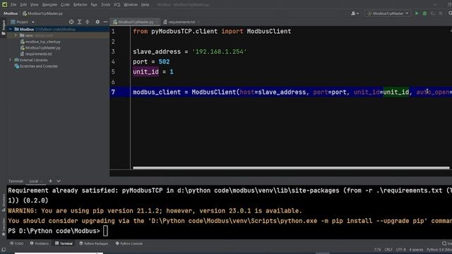 Modbus TCP Master (Client) Implementation in Python - Read Data From Modbus Slave in Python смотреть онлайн