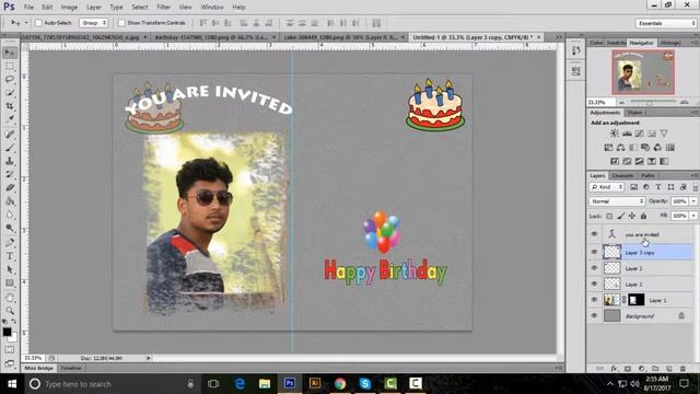 Photoshop Tutorials I Design a Invitation Card in Adobe Photoshop CS6 2018 I Birthday, Wedding Etc. смотреть онлайн
