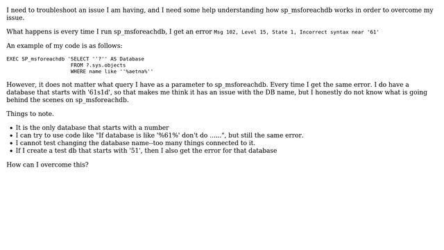 How exactly does sp_msforeachdb work behind the scenes? (2 Solutions!!) смотреть онлайн