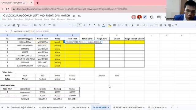 Fungsi VLOOKUP, HLOOKUP, LEFT, MID, RIGHT, IF dan MATCH смотреть онлайн