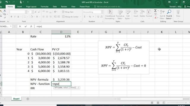 NPV and IRR in Excel смотреть онлайн