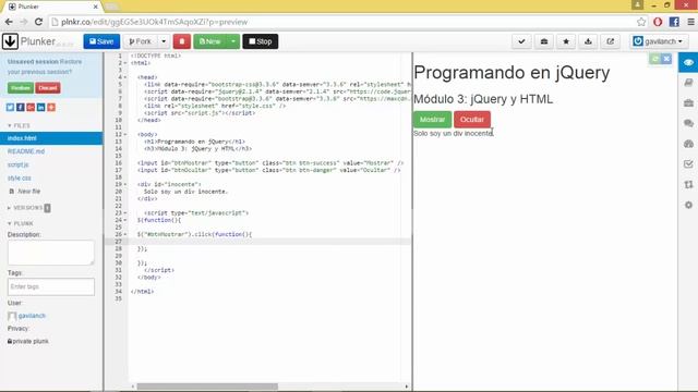 jQuery show y hide, ocultando elementos | jQuery y HTML | Programando en jQuery смотреть онлайн