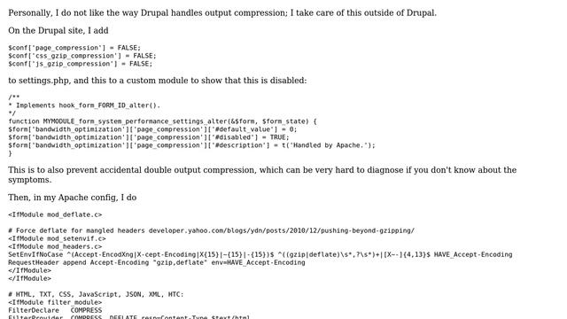 Drupal: How and where would I be able to enable/disable gzip compression? смотреть онлайн