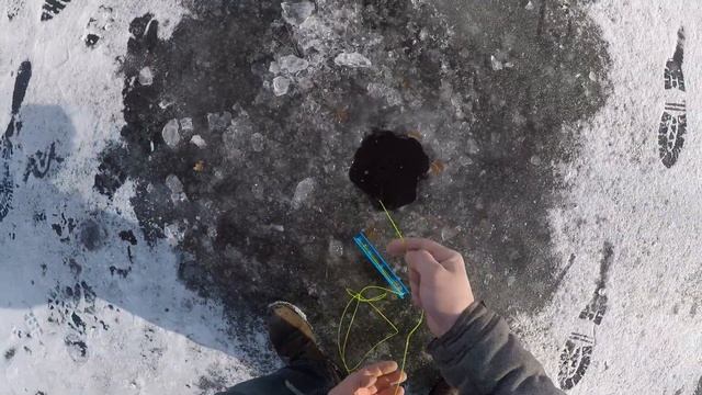 ЗИМНЯЯ ЛОВЛЯ РАКОВ СО ЛЬДА. Подледная раколовка в лунку. Конец зимы закрытие сезона. смотреть онлайн