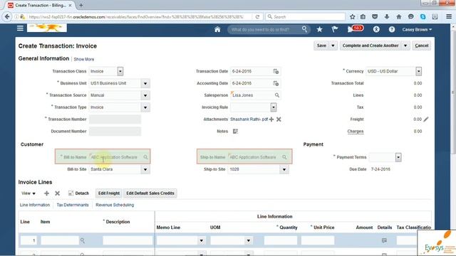 Oracle Fusion Accounts Receivable - Transaction Invoice смотреть онлайн