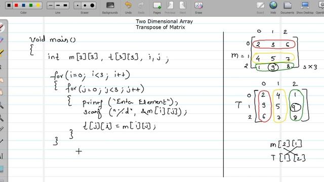 87 - Transpose of Matrix in C Programming | Two Dimensional Array example смотреть онлайн