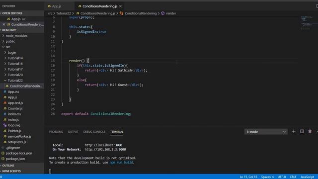 Tutorial 22 Conditional Rendering in React JS Part II смотреть онлайн