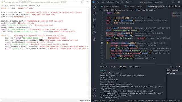 APP CHAT SERVER CLIENT PYTHON | PEMROGRAMAN JARINGAN смотреть онлайн