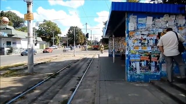 Трамваи на ост. ул. Ленина - Днепропетровск, 19 августа 2015 смотреть онлайн