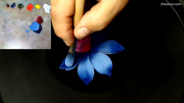 Рисуем Нарцисс. Жостовская роспись для начинающих | Zhostovo Oil Painting Tutorial