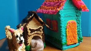 Полянка с домиком и будкой из 3D ручки