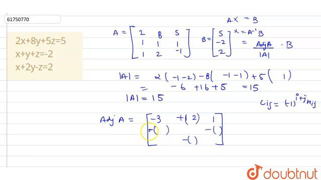 2x+8y+5z=5 x+y+z=-2 x+2y-z=2 смотреть онлайн