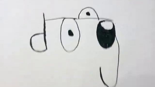 Как нарисовать собаку из слова dog? смотреть онлайн