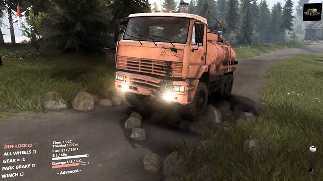 SPINTIRES - C 6522 Tanker Truck on the Aftermath Map смотреть онлайн