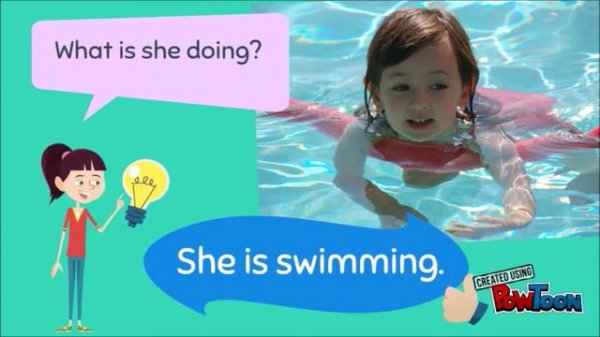 Present continuous. Actions vocabulary and activity