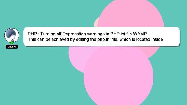 PHP : Turning off Deprecation warnings in PHP.ini file WAMP смотреть онлайн