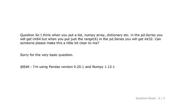 Pandas : Python & Pandas - pd.Series difference between int32 and int64 смотреть онлайн