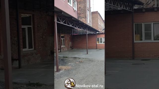 Большой односкатный навес, накрытие профлист.