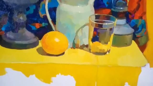 работа над натюрмортом, рисование с натуры #как_нарисовать #натюрморт #живопись смотреть онлайн