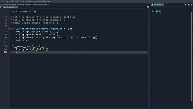 Linear Regression Normal Equation Python смотреть онлайн