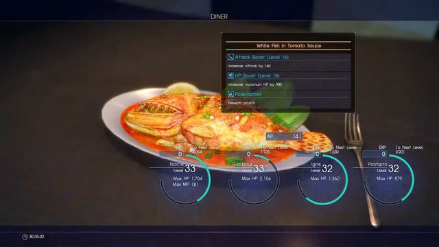 Final Fantasy XV - Mother of Pearl Diner: White Fish In Tomato Sauce (Buff Information) Diner PS4Pr смотреть онлайн